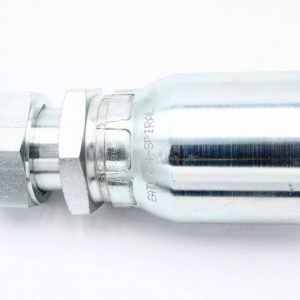 1EA20FR20 Spiral TTC Steel Crimp Fitting, 1-11/16-12 Female O-Ring Face Seal Swivel, -20 Hose, Straight