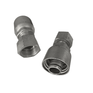 4S12FR12 4 Wire 4S Female ORS Swivel (FR) Crimp Fitting -12 Female O-Ring Face Seal Swivel x-12 Hose Barb Steel