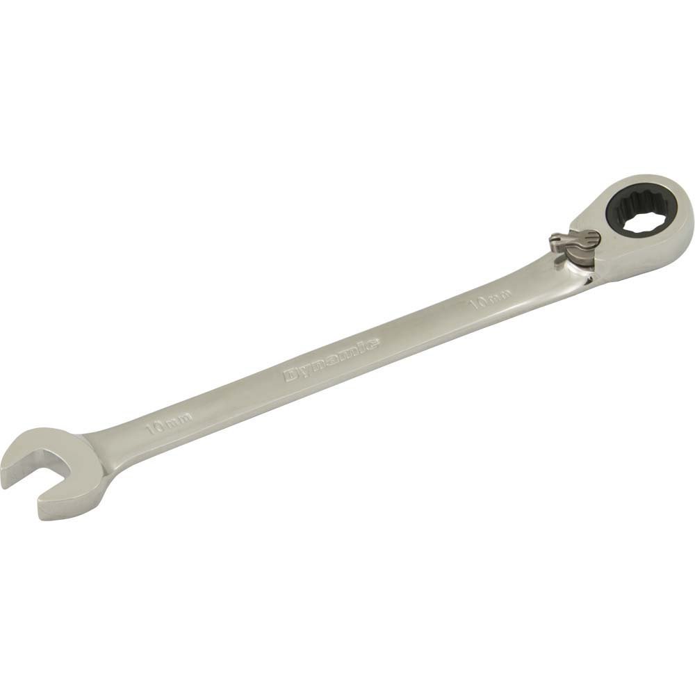 D076110 Reversible Combination Ratcheting Wrench, 12 Point, 10MM, Chrome Finish