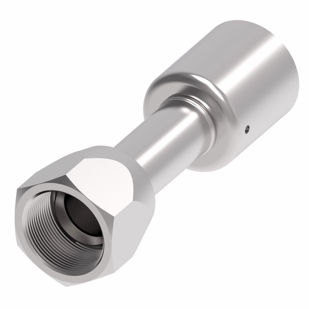 FEMALE SAE 45° FLARE SWIVEL CRIMP FITTING | HOSE ID 5/16" TUBE SIZE 3/8" THREAD SIZE 5/8-18