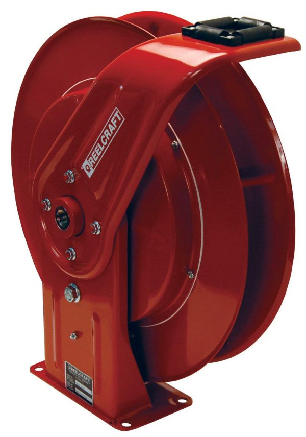 7800LP Dixon Valve Reelcraft 7000 Steel Spring Driven Hose Reel - Hose Capacity: 70ft of 3/8", 50ft of 1/2"