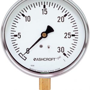 648990 304SS 2.5" 0-30 PSI/ 0-2.0 Bar Liquid Filled Pressure Gauge, 1/4 NPT Bottom Connection