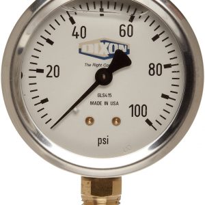 LIQUID FILLED GAUGE SS CASE/ WHITE ALLUM. DIAL