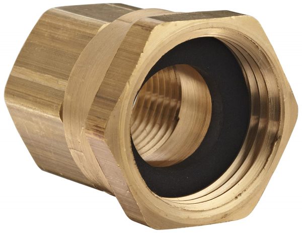 BAS974 Dixon Valve & Coupling Brass Fitting, Swivel Adapter, 3/4" GHT Female x 1/2" NPTF Female