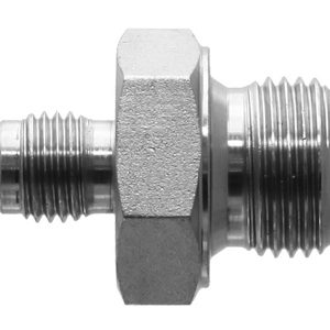 9606-04-16 Adaptall Carbon Steel -04 Male JIC x S08 Metric Male DIN (Heavy Duty) Adapter