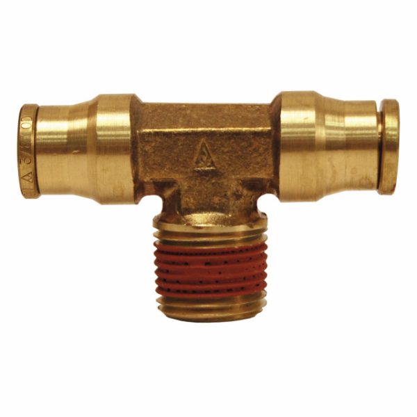 BRASS PUSH IN MALE TEE 1/8" X 1/8"