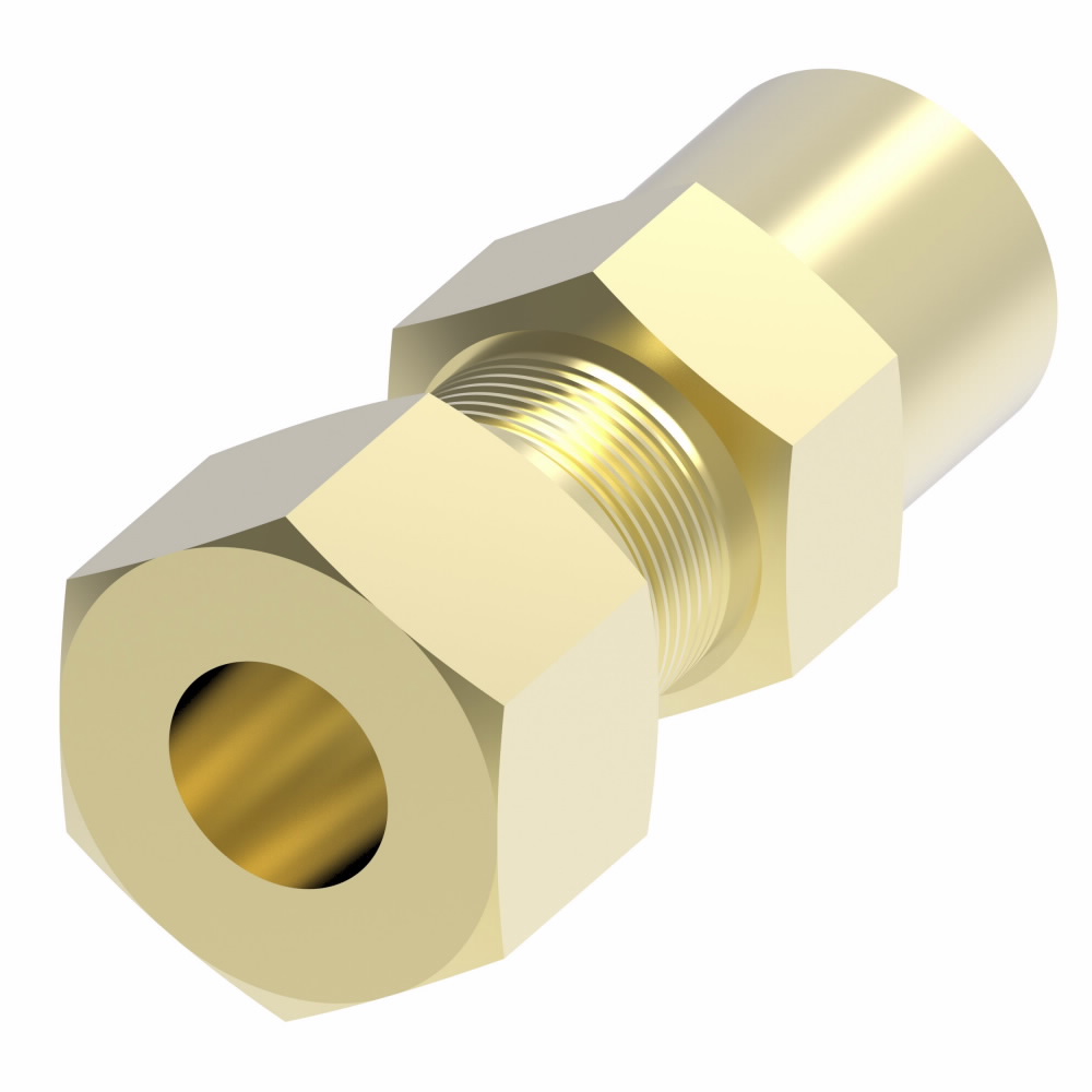 661X8 SelfAlign Adapter Female Connector 1/2" Tube OD x 3/8" Female NPTF Brass