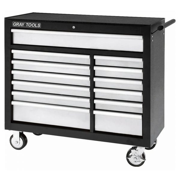 99213SB Roller Cabinet, 13 Drawers, 42" W x 19" D x 40" H, Black
