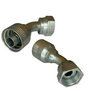 Hydraulic Hose Fitting Crimpable 45 Deg. Elbow Female ORS