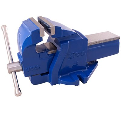 GrayTools VS4A Mechanic"s Bench Vise, Serrated Jaw, 4-5/7 in Jaw Opening, 4-1/2 in W Cast Ductile Iron Jaw, 2-3/4 in D Throat