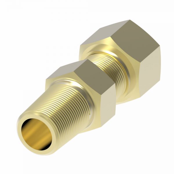 681X6X2 SelfAlign Adapter Male Connector 3/8" Tube OD x 1/8" Male NPTF Brass