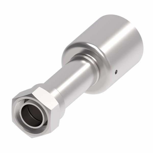 FEMALE BUMPED TUBE O-RING SWIVEL CRIMP FITTING | HOSE ID 5/16"  TUBE SIZE 3/8" THREAD SIZE 5/8-18