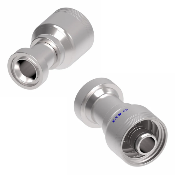 6S24CT20 Aeroquip by Danfoss | 6 Wire 6S CAT Flange (CT) Crimp Fitting | -24 CAT Flange x -20 Hose Barb | Steel